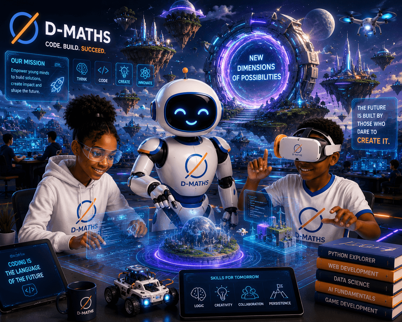 D-Maths learner with the D-Maths robot